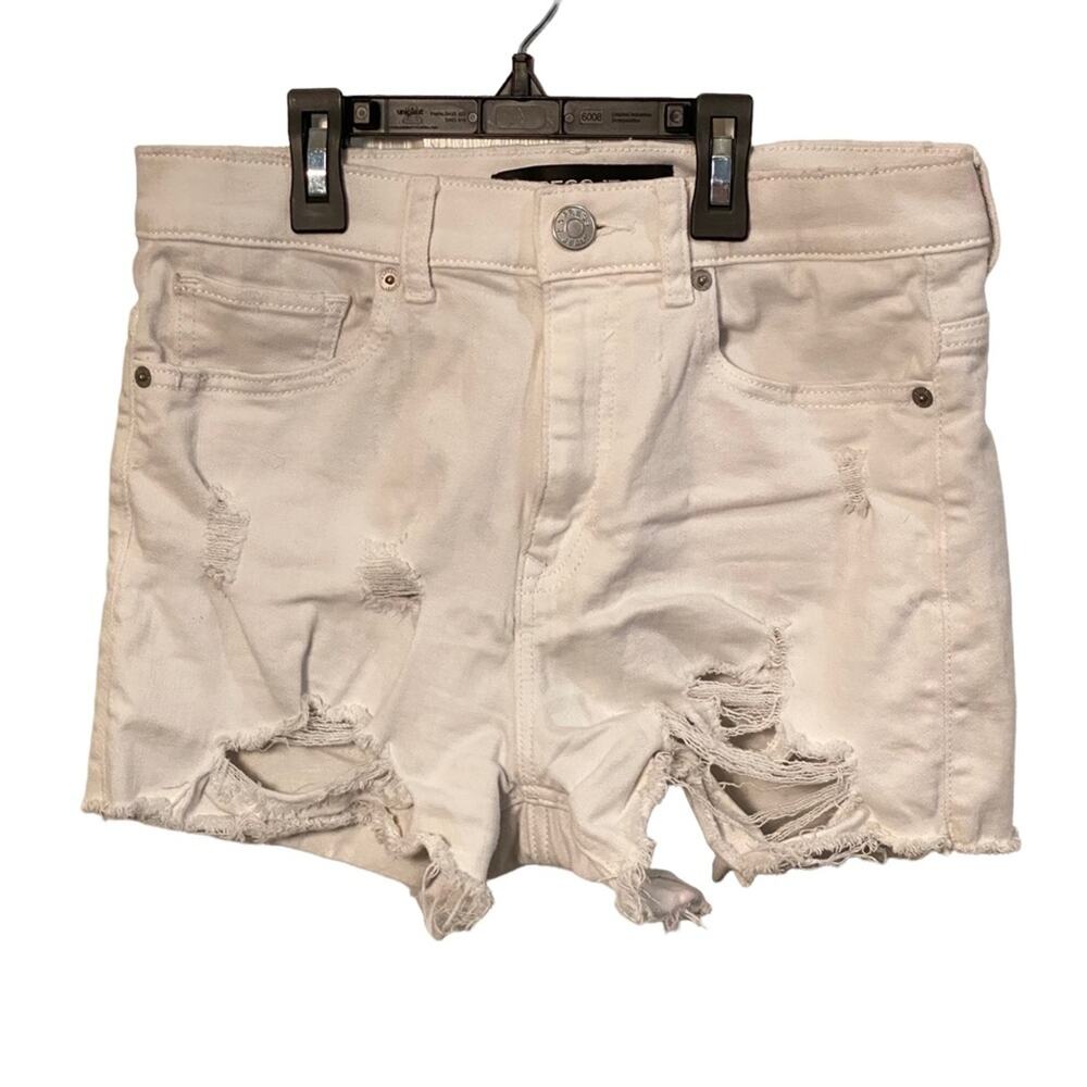 Express Cut Off Jean Shorts Womens Size 6 White Distressed Ripped high rise